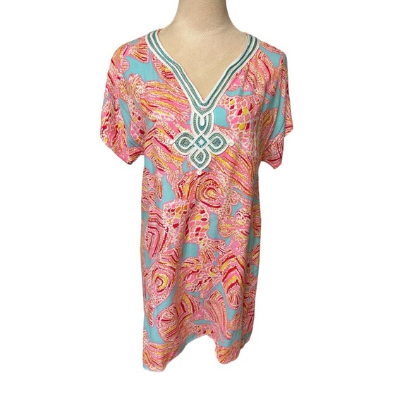 Lilly Pulitzer Harlow Tunic Dress in Breakwater Tini Bikini Rayon Size XS - Picture 2 of 9